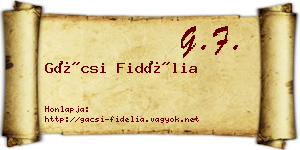 Gácsi Fidélia névjegykártya